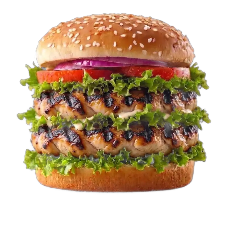 دبل برجر دجاج مشوي - Double Grilled Chicken Burger